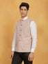 Vastramay Men's Beige Cotton Nehru Jacket