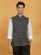 Vastramay Men's Black Cotton Nehru Jacket