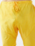 Vastramay Men's Black Silk Blend Ethnic Jacket Yellow Kurta and Pyjama Set