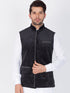 VASTRAMAY Velvet Black Color Baap Beta Ethnic Jacket