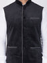 Vastramay Men's Black Velvet Ethnic Jacket