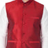Vastramay Men's White Cotton Silk Blend Kurta, Ethnic Jacket and Pyjama Set