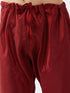 Vastramay Men's Maroon Silk Blend Ethnic Jacket Rose Gold Kurta and Maroon Pyjama Set