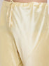 Vastramay Men's Golden Silk Blend Jacket, Kurta and Pyjama Set