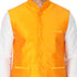Vastramay Men's White Cotton Silk Blend Kurta, Ethnic Jacket and Pyjama Set