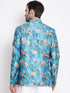 Vastramay Men's Turquoise Silk Blend Jodhpuri