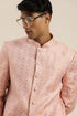 VASTRAMAY Pink Banarasi Brocade Jodhpuri Bapp Beta Set