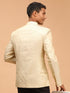 Vastramay Men's Cream Woven Jodhpuri