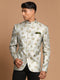 Vastramay Men's Light Green Woven Jodhpuri