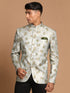 Vastramay Men's Light Green Woven Jodhpuri