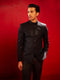 Vastramay Men's Black Schiflli Jodhpuri