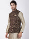 VASTRAMAY Men's black Cotton Silk Blend Ethnic Jacket