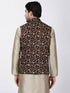VASTRAMAY Men's black Cotton Silk Blend Ethnic Jacket
