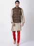 VASTRAMAY Men's black Cotton Silk Blend Ethnic Jacket
