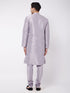Vastramay Men's Lavender Silk Blend Kurta and Pyjama Set