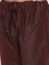 Vastramay Men's Burgundy Silk Blend Kurta and Pyjama Set