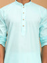 Vastramay Men's Aqua Blue Cotton Kurta and Pyjama Set