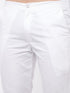 Vastramay Men's Black Solid Cotton Blend Kurta & White Pyjama Set