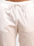Vastramay Men's Black Solid Cotton Blend Kurta & White Solid Cotton Pant Set