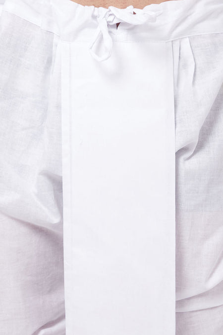VASTRAMAY Pink Cotton Baap Beta Kurta Dhoti Set