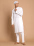 Vastramay Men White Kurta Pyjama Set With Prayer Cap