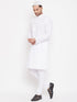 Vastramay White Cotton Baap Beta Kurta Pyjama Set