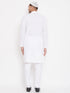 Vastramay White Cotton Baap Beta Kurta Pyjama Set
