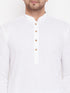 Vastramay White Cotton Baap Beta Kurta Pyjama Set