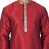 VASTRAMAY Men's Maroon Cotton Silk Blend Kurta and Pyjama Set