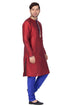 VASTRAMAY Men's Maroon Cotton Silk Blend Kurta and Pyjama Set