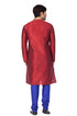 VASTRAMAY Men's Maroon Cotton Silk Blend Kurta and Pyjama Set