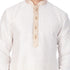 Vastramay Men's White Cotton Silk Blend Kurta and Pyjama Set