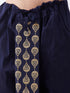 Vastramay Men's Gold Zari Weaved Kurta Dhoti Set