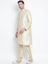 Vastramay Vastramay Men's Gold Zari Weaved Kurta Pyjama Set