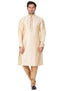 Vastramay Men's Gold Zari Weaved Kurta Pyjama Set