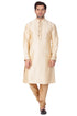 Vastramay Men's Gold Zari Weaved Kurta Pyjama Set