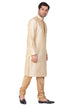Vastramay Men's Gold Zari Weaved Kurta Pyjama Set