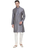 VASTRAMAY Men's Grey Cotton Kurta and Pyjama Set