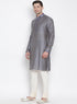 VASTRAMAY Men's Grey Cotton Kurta and Pyjama Set