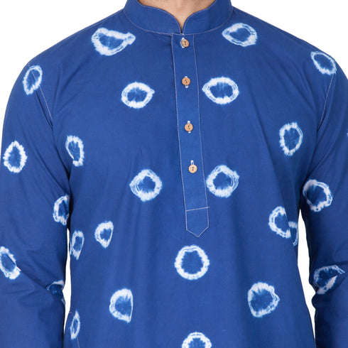 Vastramay Men's Blue Cotton Kurta and Pyjama Set