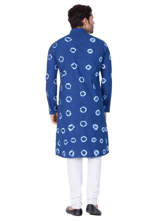 Vastramay Men's Blue Cotton Kurta and Pyjama Set
