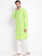 VASTRAMAY Men's Green Cotton Blend Kurta and Pyjama Set