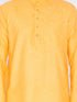 Vastramay Men's Orange Cotton Blend Kurta