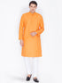 Vastramay Men's Orange Linen Kurta