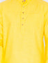 Vastramay Men's Yellow Linen Kurta