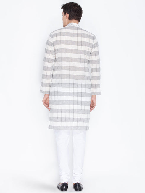 Vastramay Men's White Cotton Kurta and Pyjama Set