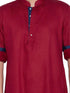 Vastramay Men's Maroon Cotton Kurta And Pyjama Set