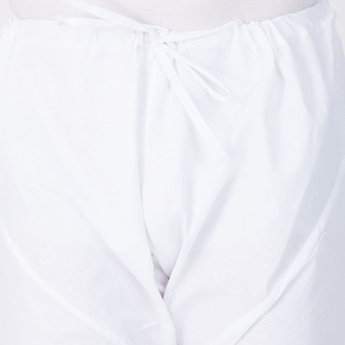 Vastramay Men's White Cotton Kurta and Pyjama Set