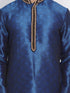 VASTRAMAY Men's Blue Cotton Silk Blend Kurta