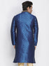 VASTRAMAY Men's Blue Cotton Silk Blend Kurta